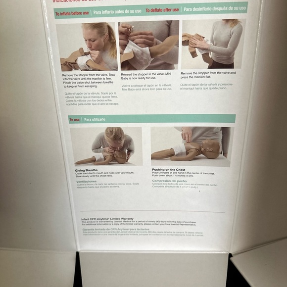 New Infant CPR Doll Anytime Kit AHA Heart Association DVD Training +Baby Manikin - Picture 15 of 15